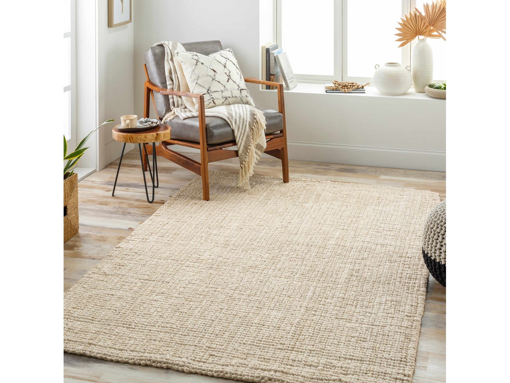 Ambel Cream Jute Rug - Ornate Home