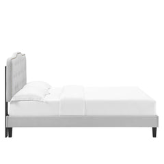 Amber Light Gray Performance Velvet Twin Platform Bed - Ornate Home