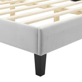 Amber Light Gray Performance Velvet Twin Platform Bed - Ornate Home