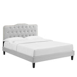 Amber Light Gray Tufted Performance Velvet King Platform Bed - Ornate Home