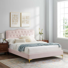 Amber Pink Full Platform Bed - 81.5x61.5" - Ornate Home