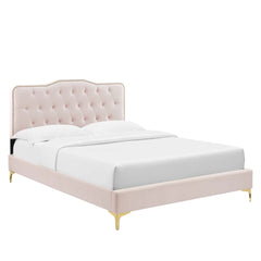 Amber Pink Full Platform Bed - 81.5x61.5" - Ornate Home