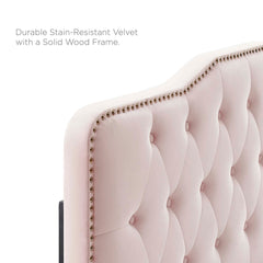 Amber Pink Performance Velvet Queen Platform Bed - 85.5x63.5" - Ornate Home