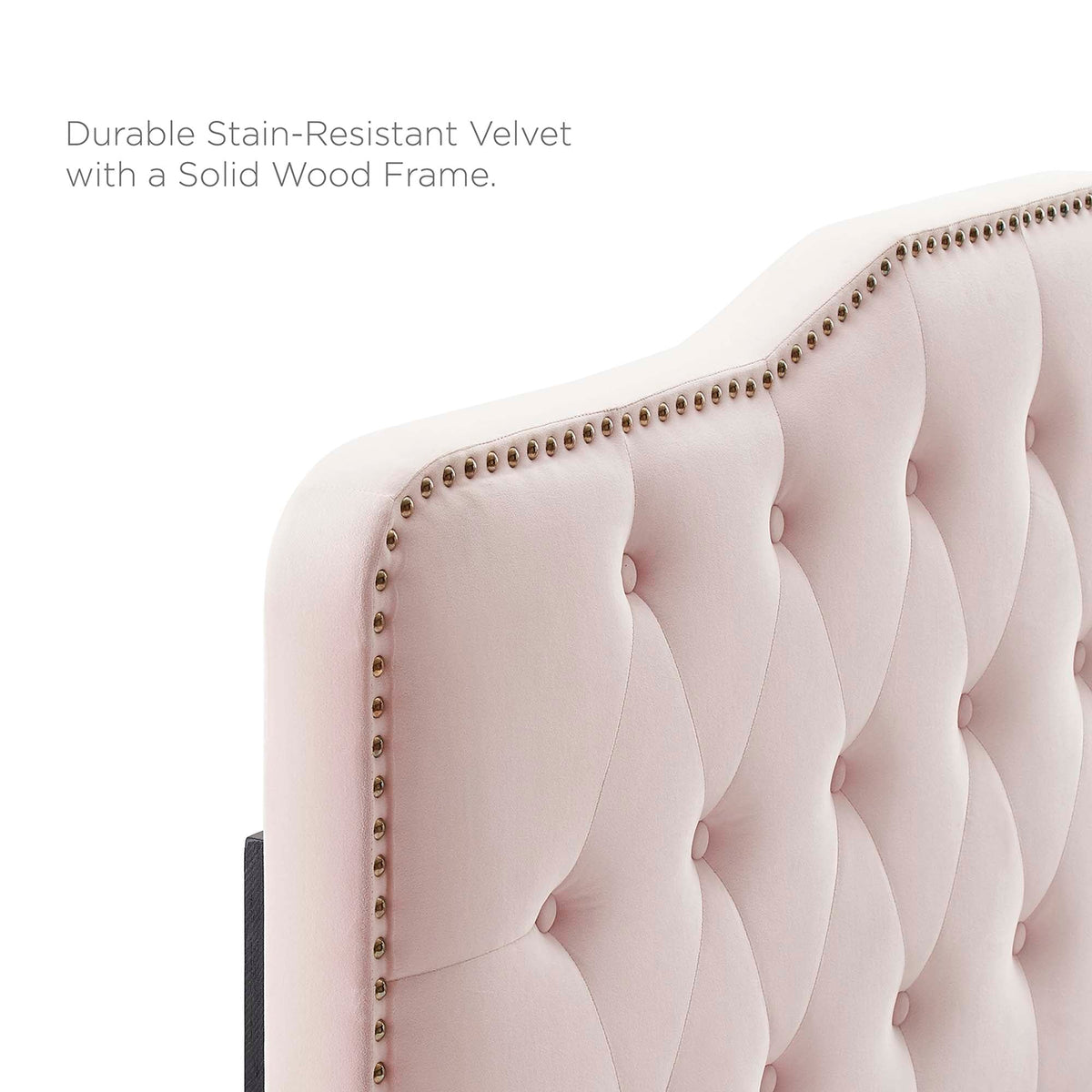 Amber Pink Performance Velvet Queen Platform Bed - 90.5x63.5" - Ornate Home