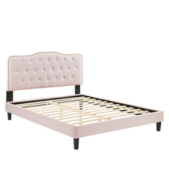 Amber Pink Performance Velvet Twin Platform Bed - Ornate Home
