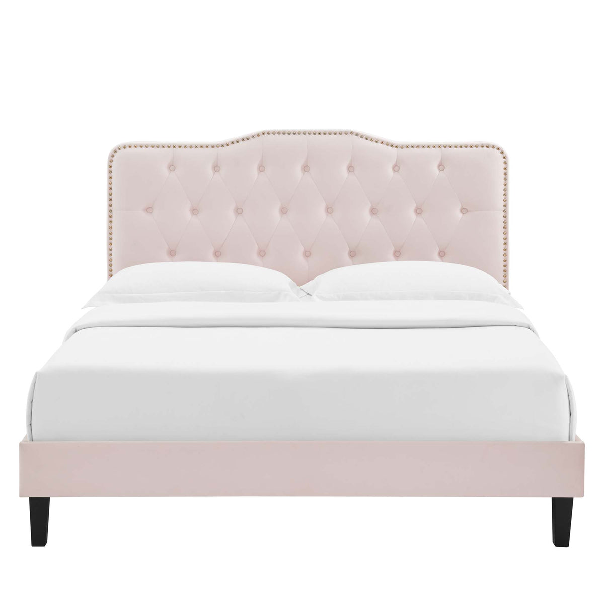 Amber Pink Performance Velvet Twin Platform Bed - Ornate Home