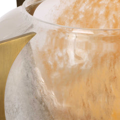 Amber Swirl Brass/White/Yellow Vase - Ornate Home