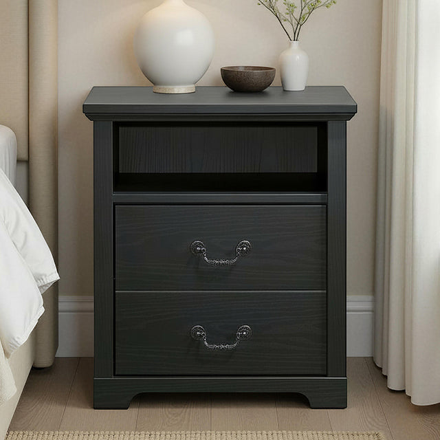 Amble Black Nightstand - Ornate Home