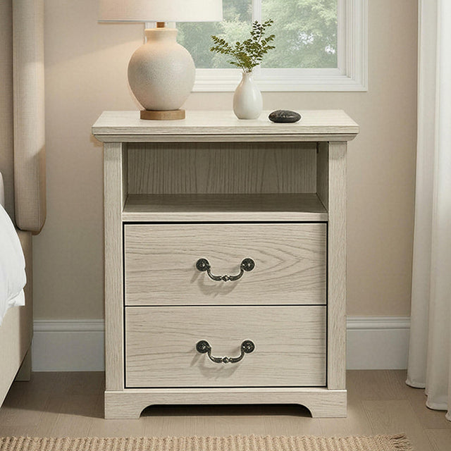 Amble Distressed Oak Nightstand - Ornate Home