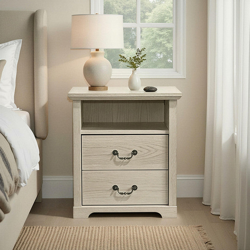 Amble Distressed Oak Nightstand - Ornate Home