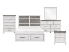 Ambrose Antique White/Antique Gray 5-Piece Queen Bedroom Set - Ornate Home