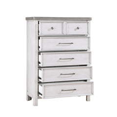 Ambrose Antique White/Antique Gray 5-Piece Queen Bedroom Set - Ornate Home