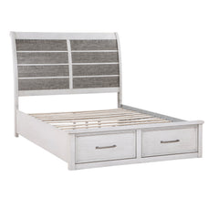 Ambrose Antique White/Gray Eastern King Platform Bed - Ornate Home