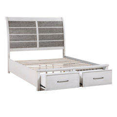 Ambrose Antique White/Gray Eastern King Platform Bed - Ornate Home