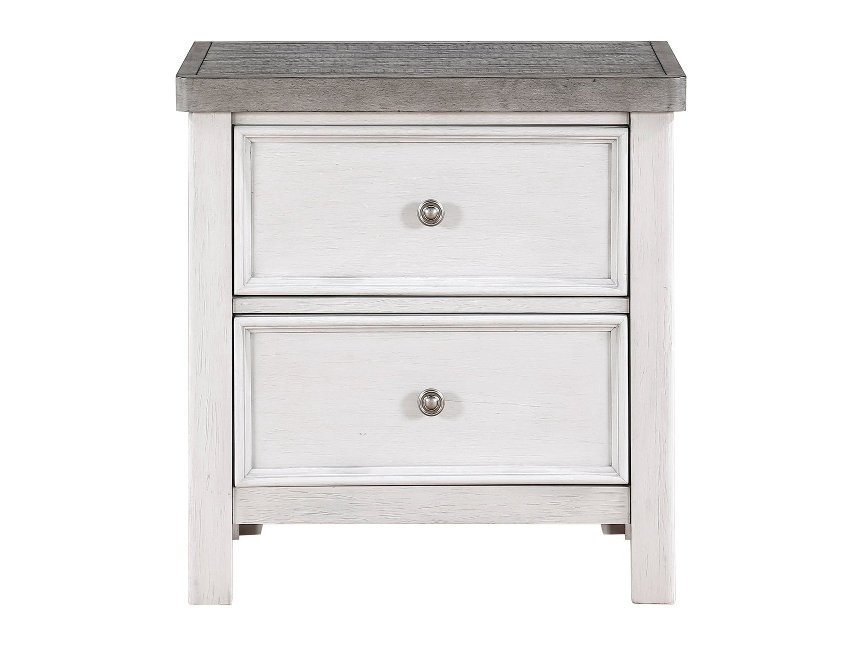 Ambrose Antique White/Gray Nightstand - Ornate Home