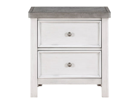 Ambrose Antique White/Gray Nightstand - Ornate Home