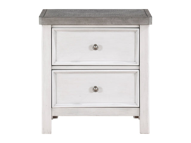 Ambrose Antique White/Gray Nightstand - Ornate Home