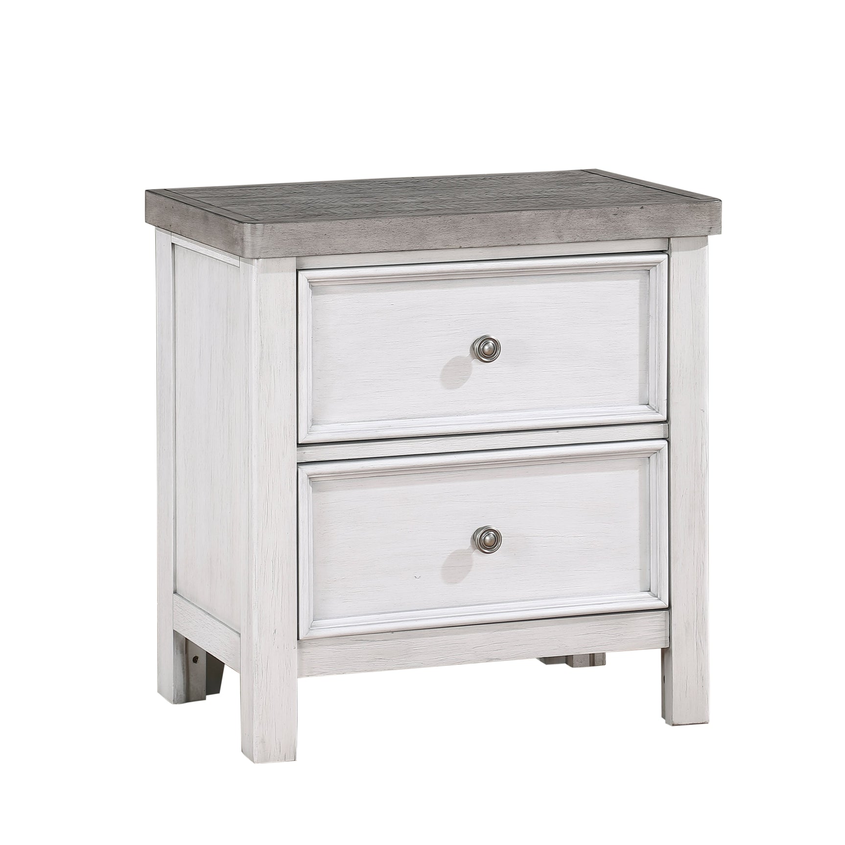 Ambrose Antique White/Gray Nightstand - Ornate Home
