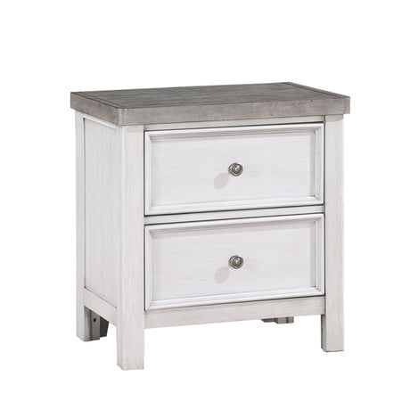 Ambrose Antique White/Gray Nightstand - Ornate Home