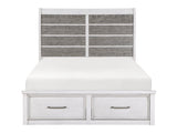 Ambrose Antique White/Gray Queen Platform Bed - Ornate Home