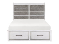 Ambrose Antique White/Gray Queen Platform Bed - Ornate Home