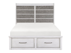 Ambrose Antique White/Gray Queen Platform Bed - Ornate Home