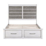 Ambrose Antique White/Gray Queen Platform Bed - Ornate Home