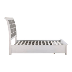 Ambrose Antique White/Gray Queen Platform Bed - Ornate Home