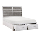 Ambrose Antique White/Gray Queen Platform Bed - Ornate Home