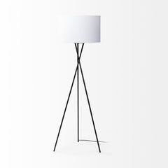 Ambrose Black/White Metal Floor Lamp