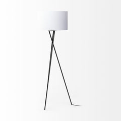 Ambrose Black/White Metal Floor Lamp