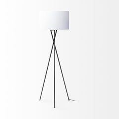 Ambrose Black/White Metal Floor Lamp
