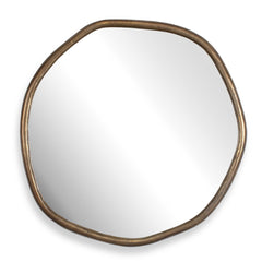 Ambrose Brass Indoor-Outdoor Round Mirror - Ornate Home