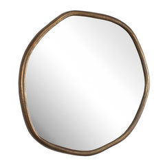 Ambrose Brass Indoor-Outdoor Round Mirror - Ornate Home