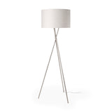 Ambrose Silver/Beige Metal Floor Lamp - Ornate Home