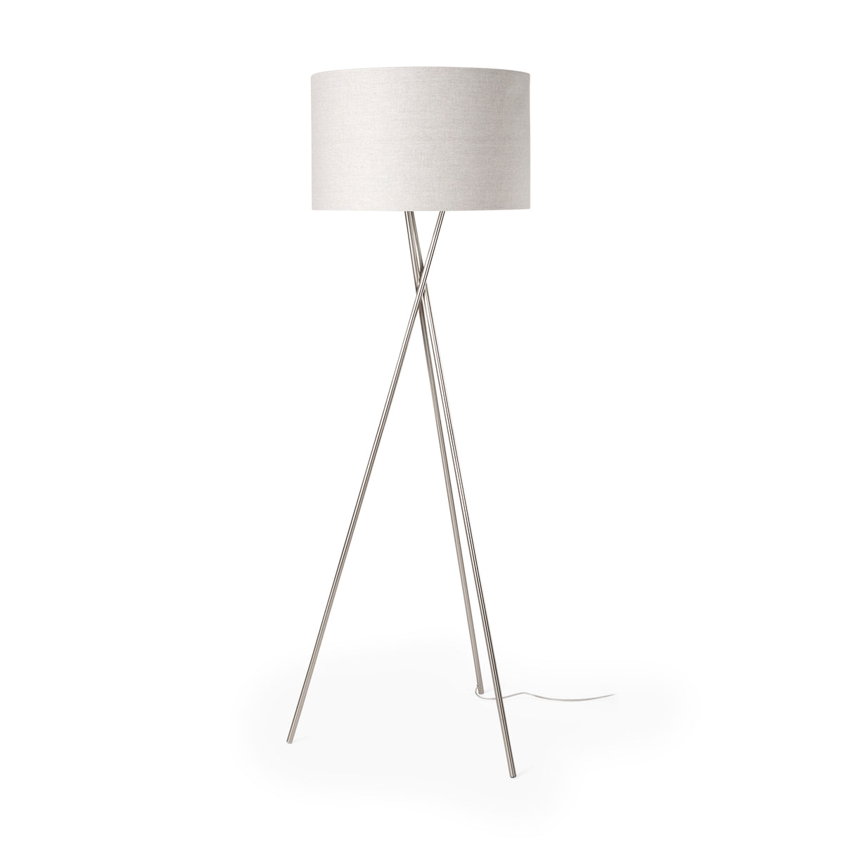 Ambrose Silver/Beige Metal Floor Lamp - Ornate Home