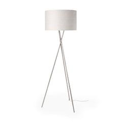 Ambrose Silver/Beige Metal Floor Lamp - Ornate Home