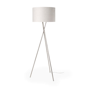 Ambrose Silver/Beige Metal Floor Lamp - Ornate Home