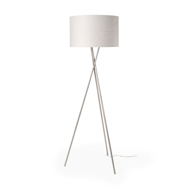 Ambrose Silver/Beige Metal Floor Lamp - Ornate Home