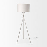 Ambrose Silver/Beige Metal Floor Lamp - Ornate Home
