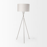Ambrose Silver/Beige Metal Floor Lamp - Ornate Home