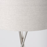 Ambrose Silver/Beige Metal Floor Lamp - Ornate Home
