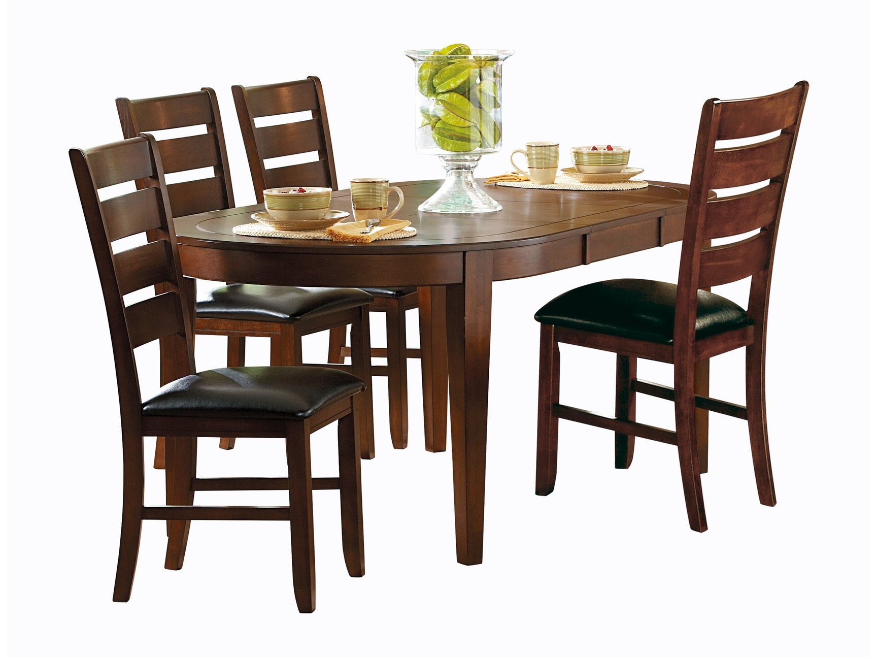 Ameillia Dark Oak / Black 5-piece Dinig Table Set - Ornate Home