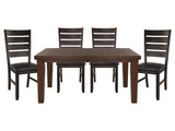 Ameillia Dark Oak / Black 5-piece Dinig Table Set - Ornate Home