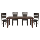 Ameillia Dark Oak / Black 5-piece Dinig Table Set - Ornate Home