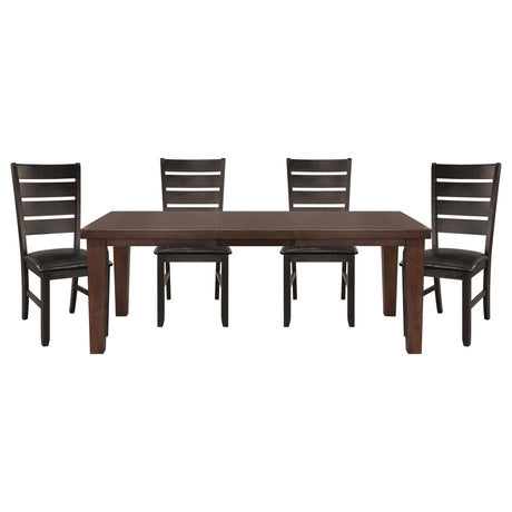 Ameillia Dark Oak / Black 5-piece Dinig Table Set - Ornate Home