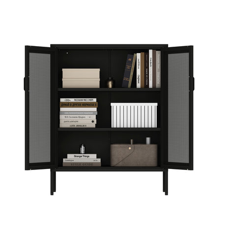 Amelia 31.5" Accent Cabinet in Black - Ornate Home
