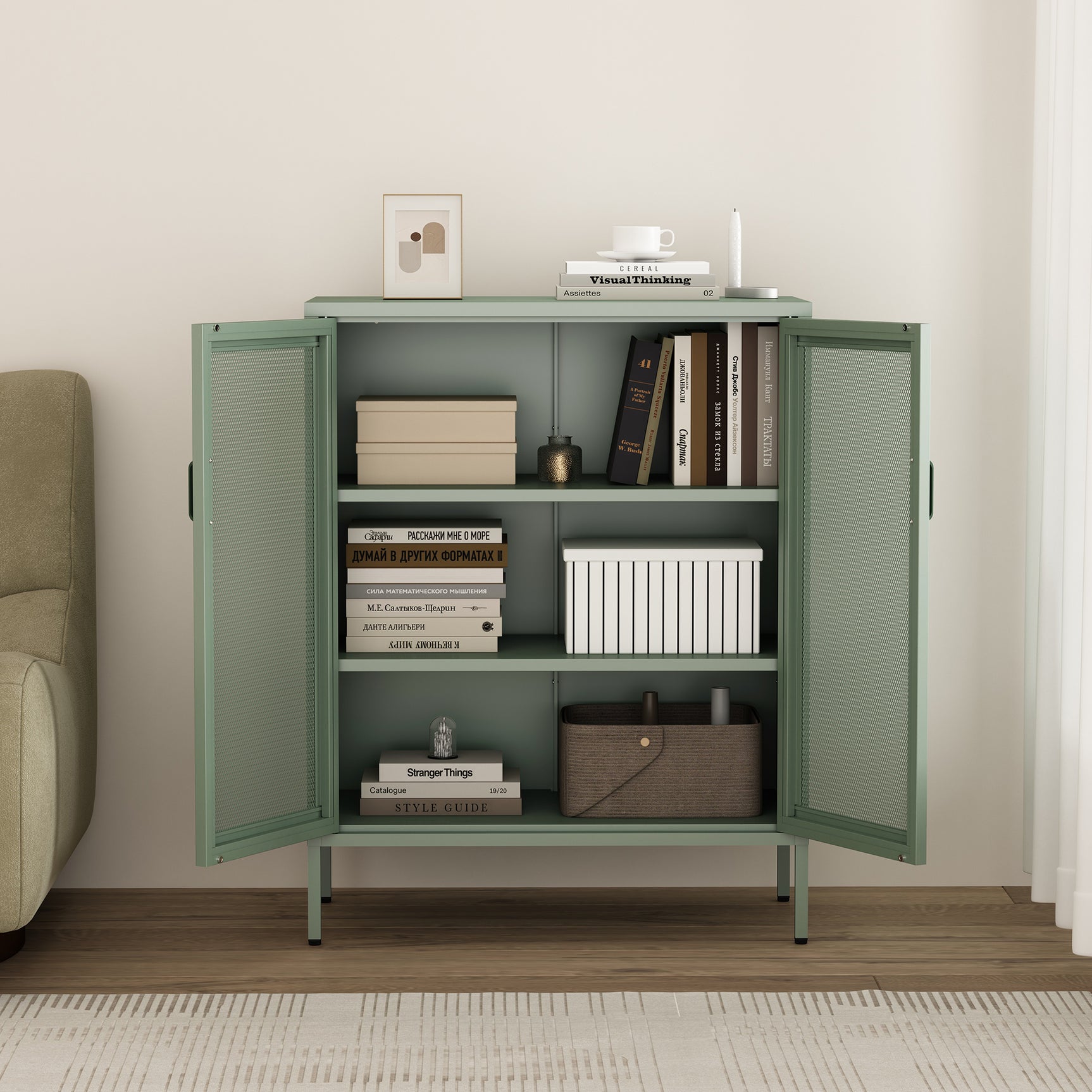 Amelia 31.5" Accent Cabinet in Green - Ornate Home