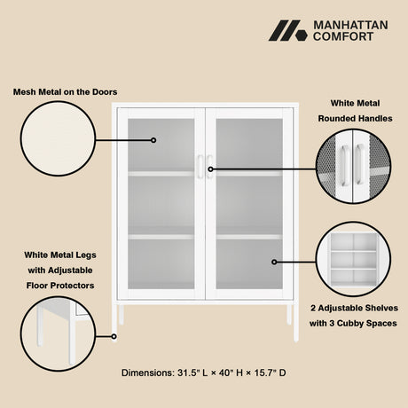Amelia 31.5" Accent Cabinet in White - Ornate Home