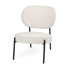 Amelia Cream/Black Boucle Metal Upholstered Accent Chair - Ornate Home